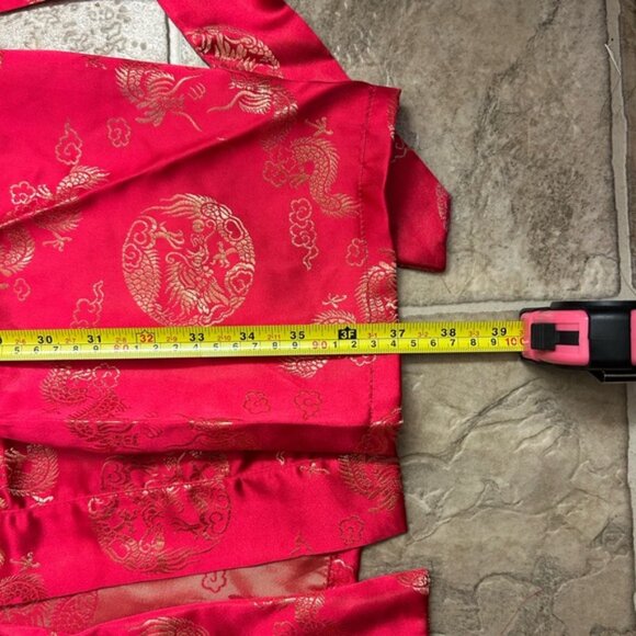 Vintage Japanese Kimono Robe Adult Large Red Gold from Japan Whitby F2 - Picture 12 of 12